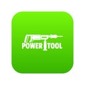 Power tool drill icon green vector