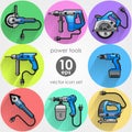 Power tool set. Vector illustration