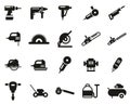 Power Tools Icons Black & White Set Big Royalty Free Stock Photo