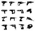 Power tools icons set Royalty Free Stock Photo