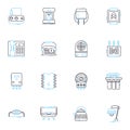 Power tools linear icons set. Drills, Saws, Sanders, Planers, Routers, Grinders, Hammer drills line vector and concept Royalty Free Stock Photo