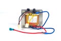 Power transformers for supplying electronic on white background