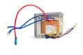 Power transformers for supplying electronic on white background