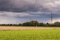 Power Transmission Line at the Countryside Royalty Free Stock Photo