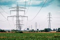 Power transmission line support Royalty Free Stock Photo