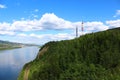 Power transmission lines across the Yenisei