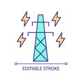 Power transmission lines RGB color icon Royalty Free Stock Photo