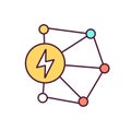 Power transmission network RGB color icon