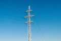 Power transmission pylon with blue sky Royalty Free Stock Photo