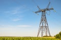Power Transmission Tower. Air hi-voltage electric line supports. Royalty Free Stock Photo