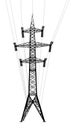 Power transmission tower with wires. Royalty Free Stock Photo