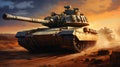 Power Unleashed: Illustration of the American M1 Abrams Tank in Action