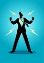 Power up businessman