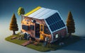 Power Up Your Adventure: 3D Illustration of a Portable Camping Solar Module.