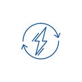 Power usage line icon concept. Power usage flat vector symbol, sign, outline illustration.