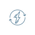 Power usage line icon concept. Power usage flat vector symbol, sign, outline illustration.
