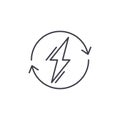 Power usage line icon concept. Power usage vector linear illustration, symbol, sign Royalty Free Stock Photo