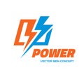 Power - vector logo template concept illustration. Lightning electricity sign. Design element Royalty Free Stock Photo