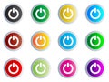 Power web button different colors Royalty Free Stock Photo