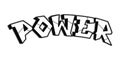 Power word graffiti style letters. Vector hand drawn doodle cartoon logo illustration. Funny cool Power letters, fashion