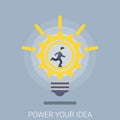 Power your idea modern innovation bulb flat 3d isometric vector