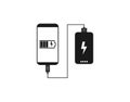 Powerbank Charges Smartphone icon. Vector illustration, flat design
