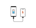 Powerbank Charges Smartphone icon. Vector illustration, flat design