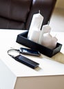 Powerbank on living room table Royalty Free Stock Photo