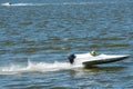 Powerboat in fast action race Royalty Free Stock Photo
