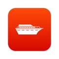 Powerboat icon digital red Royalty Free Stock Photo