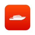 powerboat icon digital red Royalty Free Stock Photo