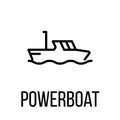 Powerboat icon or logo in modern line style.