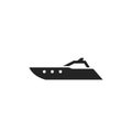 Powerboat icon. motor boat for sea trip and rest