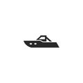 Powerboat icon. motor boat for water travel and rest. water transport