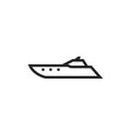 Powerboat line icon. motor boat for sea trip