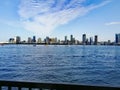 Powerboat racing in the lake Royalty Free Stock Photo