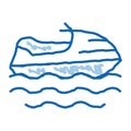 Powerboat doodle icon hand drawn illustration