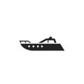 Powerboat vector icon. motor boat for travel and rest