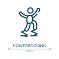 Powerbocking icon. Linear vector illustration from x treme collection. Outline powerbocking icon vector. Thin line symbol for use Royalty Free Stock Photo