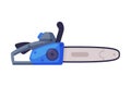 Powered Chain Saw with Tough Blade with Hard Toothed Edge Vector Illustration