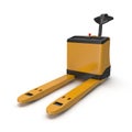 Powered Pallet Jack Yellow isolated on white Royalty Free Stock Photo