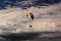 Powered parachute in the sky. Royalty Free Stock Photo