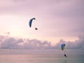 Powered paragliding or paramotor over the sea Royalty Free Stock Photo