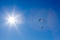 Powered paragliding with the sun Royalty Free Stock Photo