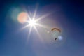 Powered paragliding with the sun Royalty Free Stock Photo