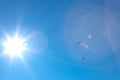 Powered paragliding with the sun Royalty Free Stock Photo
