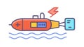 Powered Submarine, Energy Underwater Technology, vector design Generative AI Royalty Free Stock Photo