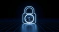 Secure Digital World: Global Cybersecurity Lock Icon for Data Protection and IT Professionals. Royalty Free Stock Photo