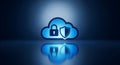 Cloud security conceptual illustration offering robust digital data protection for IT professionals and business users. Royalty Free Stock Photo