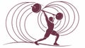 Powerful athlete, lifting weights with strong determination. vector design Generative AI Royalty Free Stock Photo